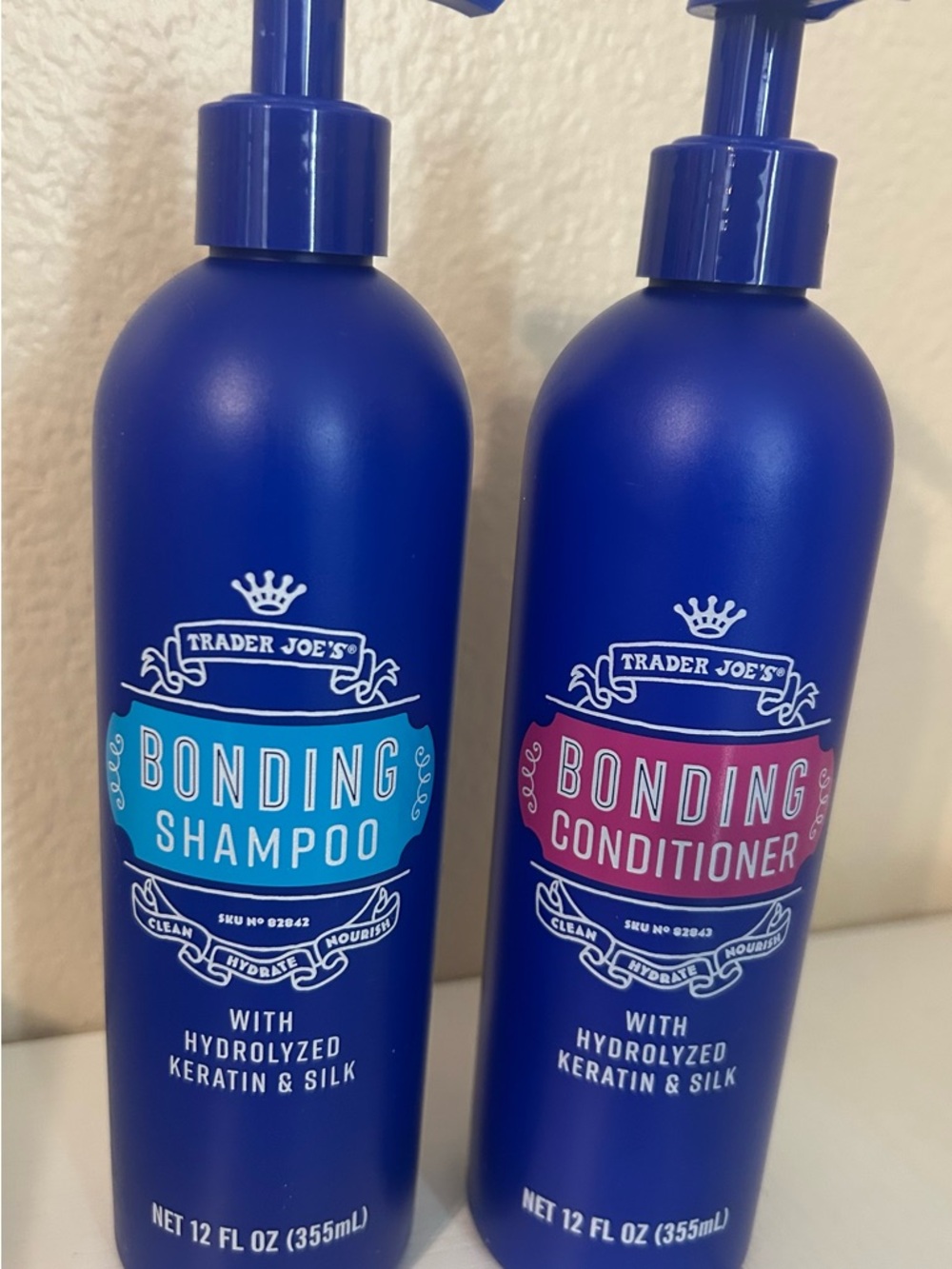 Trader Joe's Bonding Shampoo & Conditioner Duo - Blue Bottles